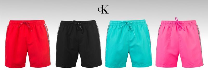 calvin klein taped drawstring swim shorts